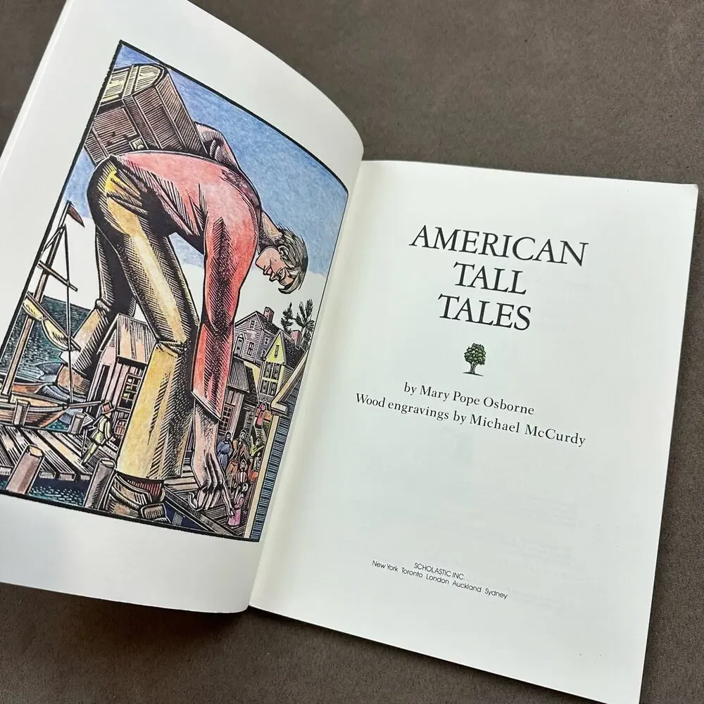 Vintage American Tall Tales Book Mary Pope Osborne McCurdy Wood Gravings 1991